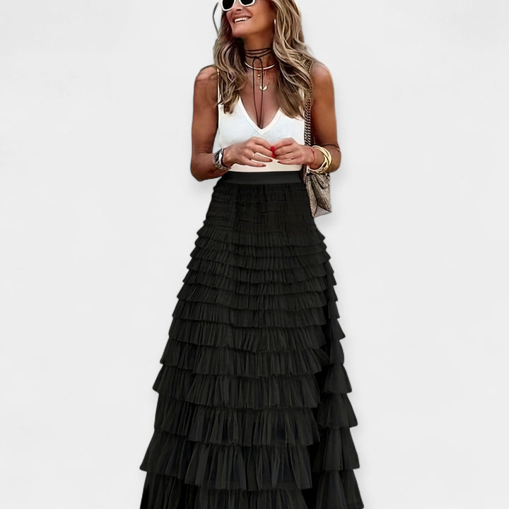 Boho Suknja sa Mrežastim Porubom