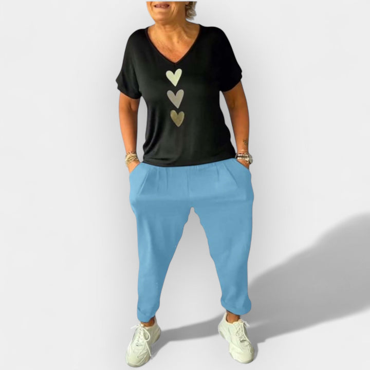 Pamuk pantalone srednjeg struka