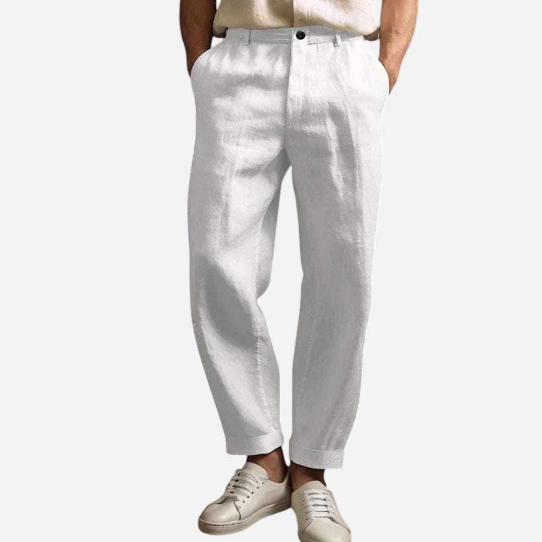 Vasilis - Ležerne lanene pantalone