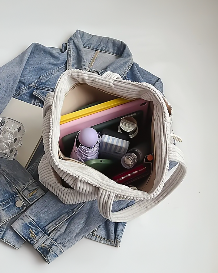 Tilda - Torba tote sa rebrastim tkanjem i vezicom za stezanje