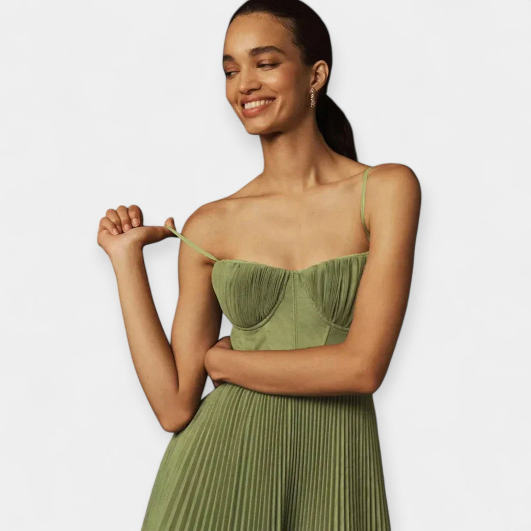 Плисирана Мини Фустан са Тули