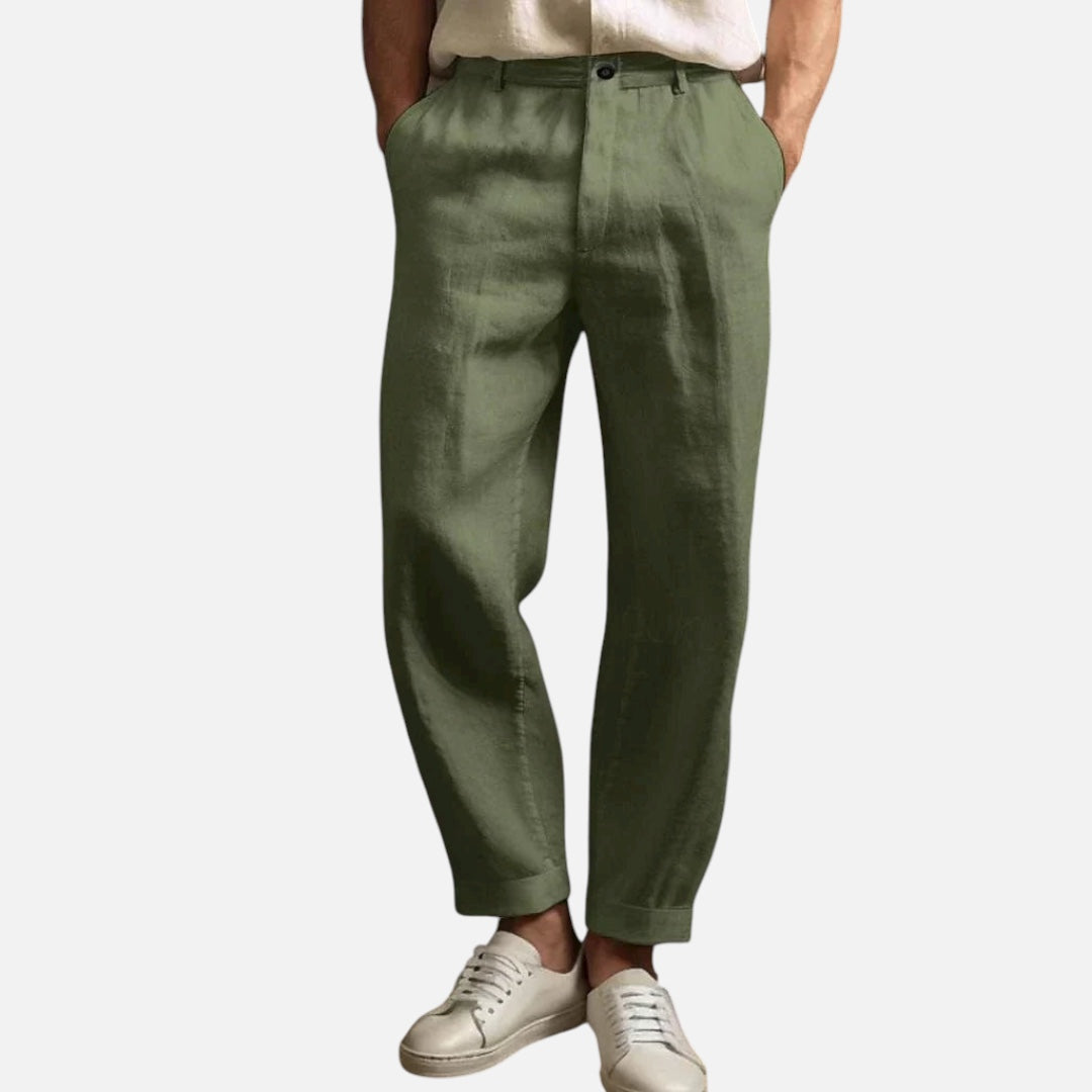 Vasilis - Ležerne lanene pantalone