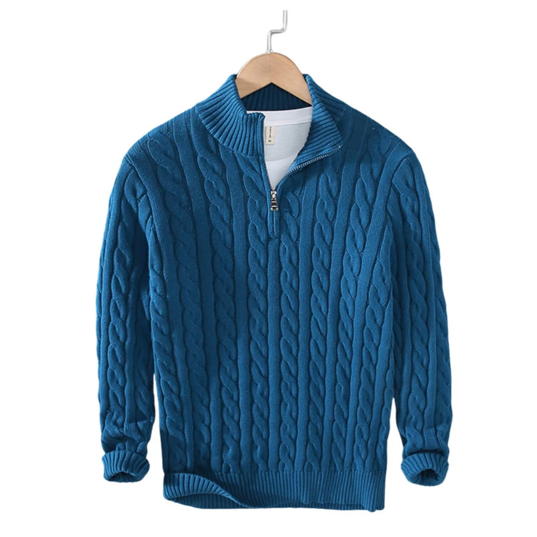 Stavros - Pleteni visoki ovratnik i polu rajsferšlus sa ventilacijom