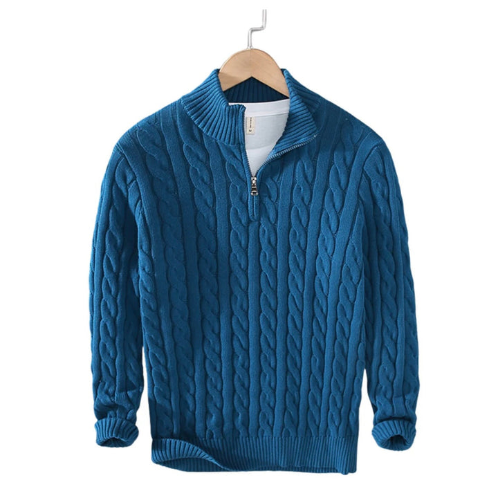 Stavros - Pleteni visoki ovratnik i polu rajsferšlus sa ventilacijom