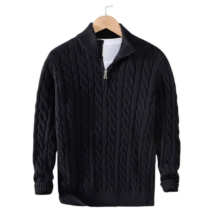 Stavros - Pleteni visoki ovratnik i polu rajsferšlus sa ventilacijom