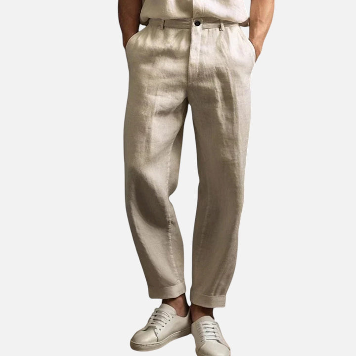 Vasilis - Ležerne lanene pantalone