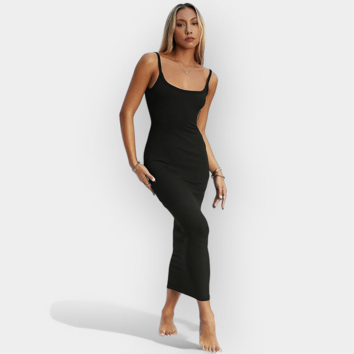 Миди Фустан са Отвореним Леђима