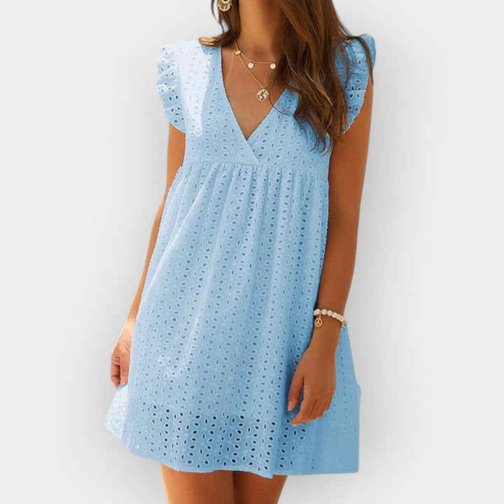 Letnja Haljina sa Skrivenim Šortsem i Džepovima