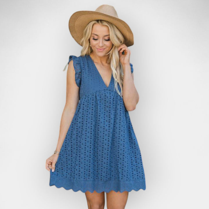 Letnja Haljina sa Skrivenim Šortsem i Džepovima