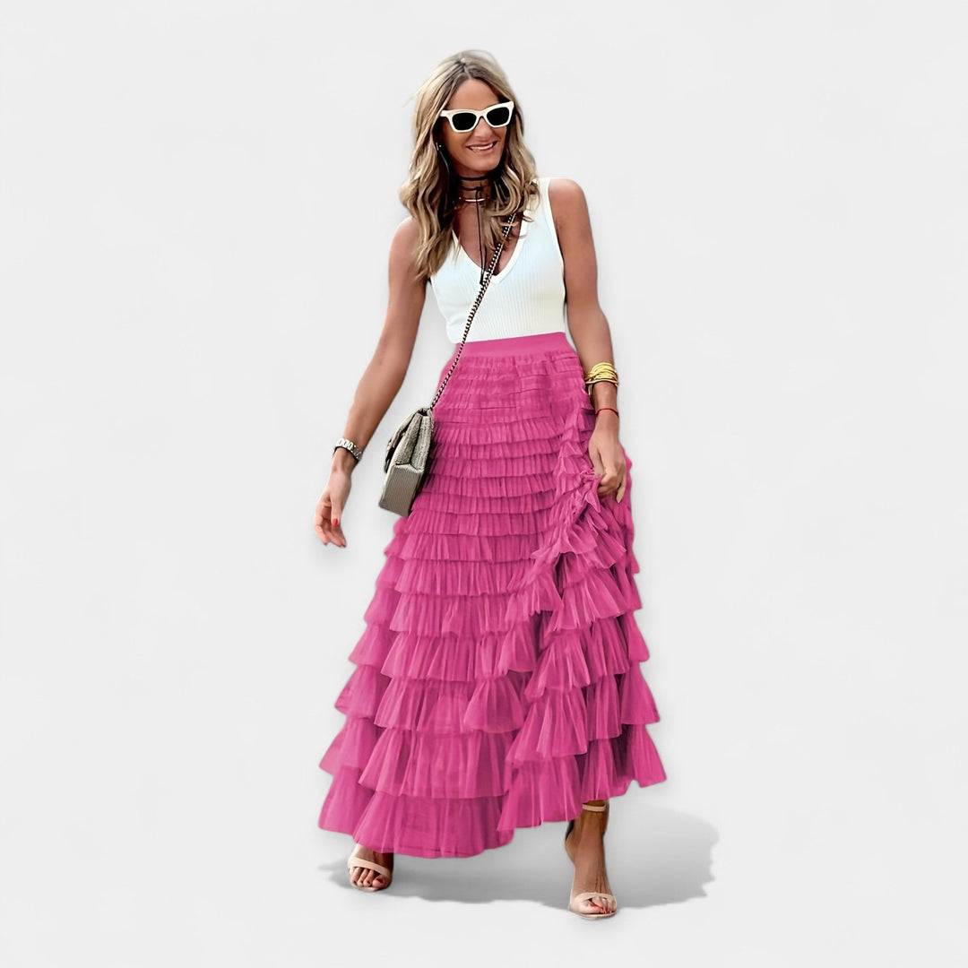 Boho Suknja sa Mrežastim Porubom