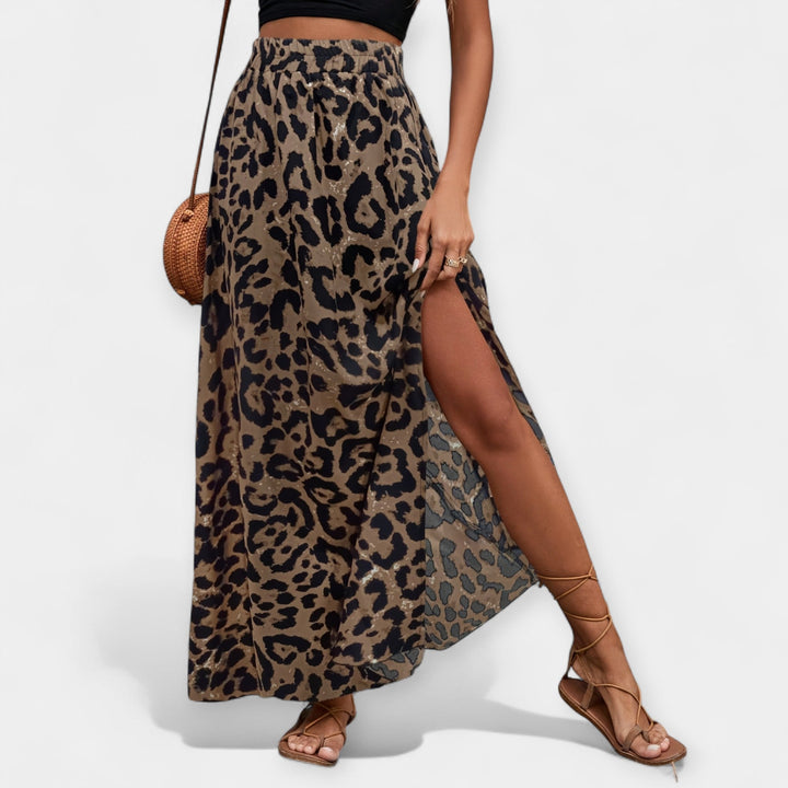 Midi suknja sa leopard printom