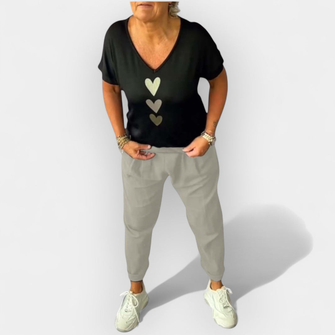 Pamuk pantalone srednjeg struka