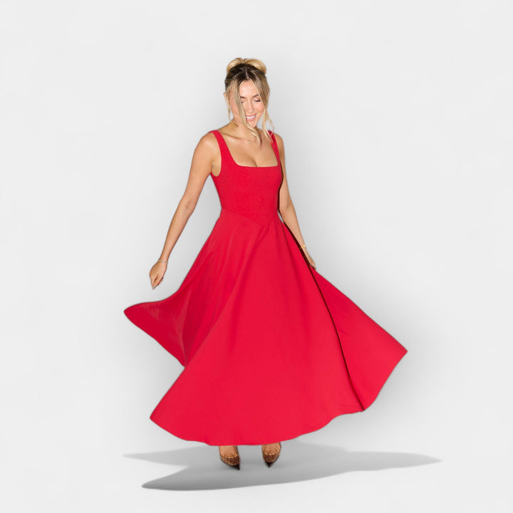 Midi Haljina Sa Lepršavom Siluetom