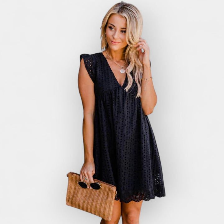 Letnja Haljina sa Skrivenim Šortsem i Džepovima